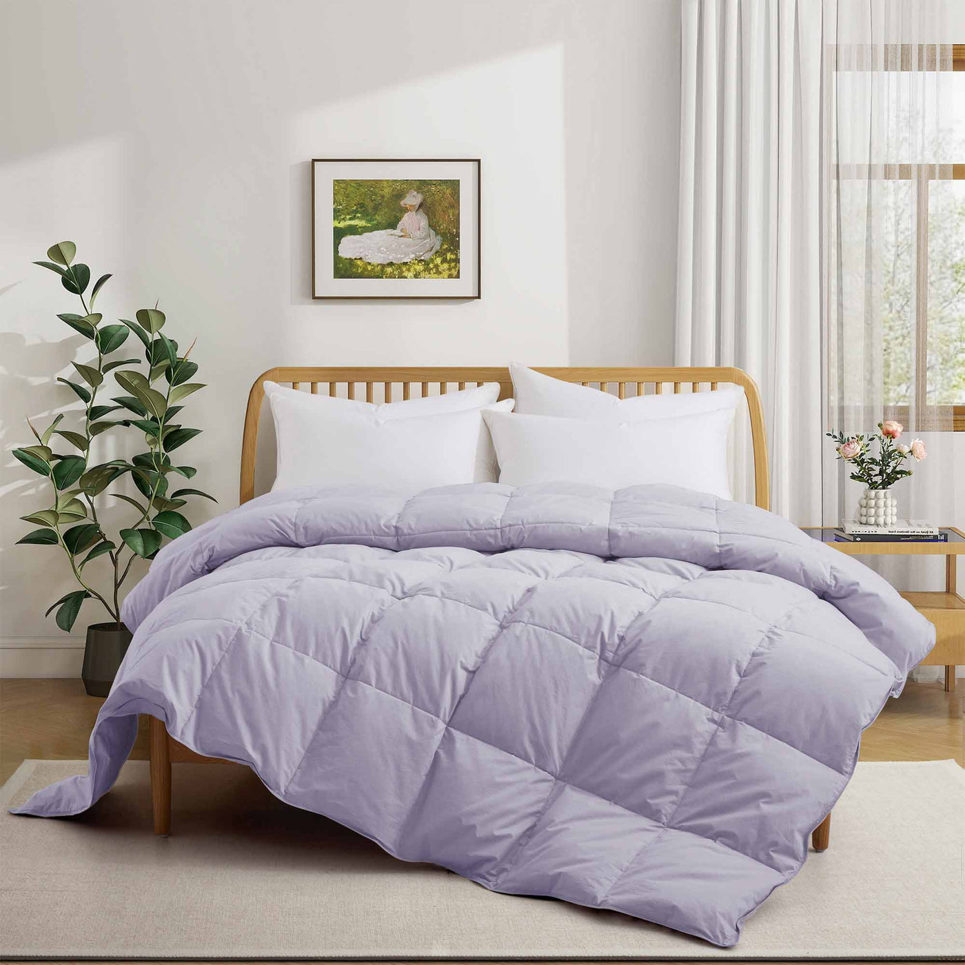 All Season Organic Cotton Down Comforter & Pillow Bundle