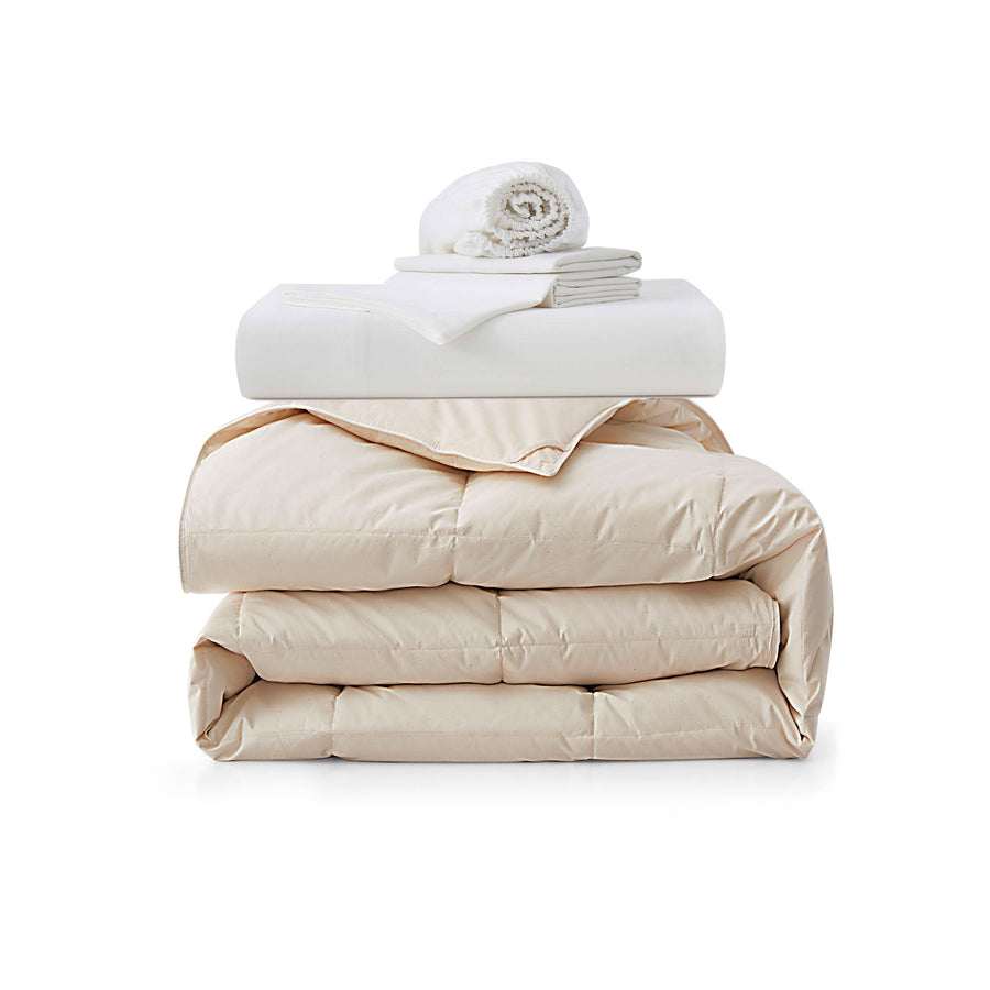 All Season Organic Cotton Comforter and Sheet Set Bundle
