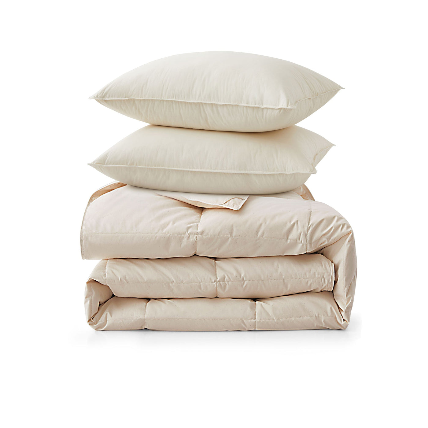 All Season Organic Cotton Down Comforter & Pillow Bundle