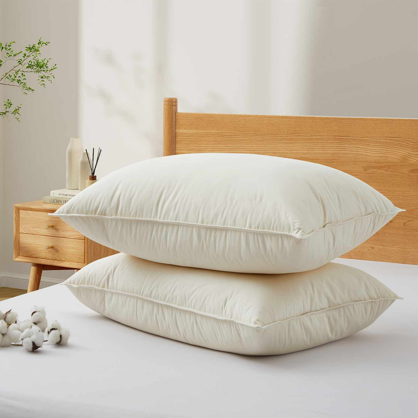 All Season Organic Cotton Down Comforter & Pillow Bundle