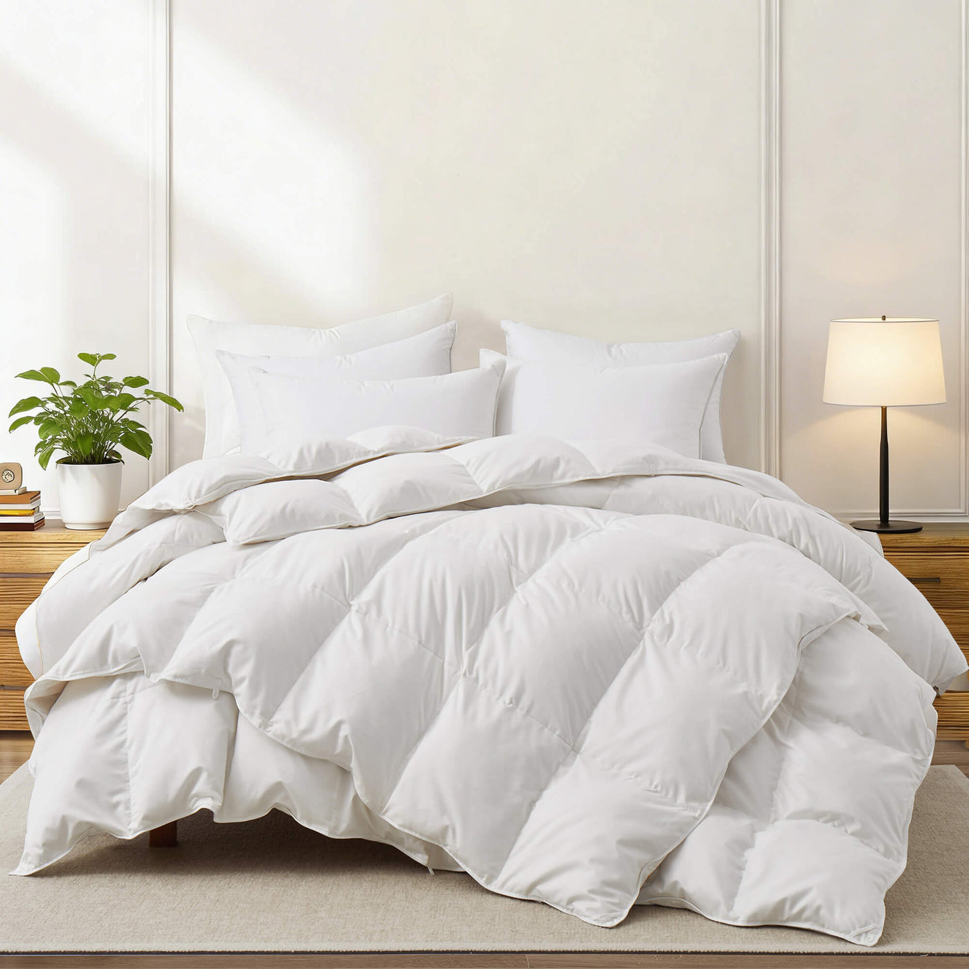 All-Season 3-in-1 Down Comforter, 90% White Down, 800 Fill Power, Snap-Together Layers, Lightweight to Winter Warmth, Breathable Cotton Shell