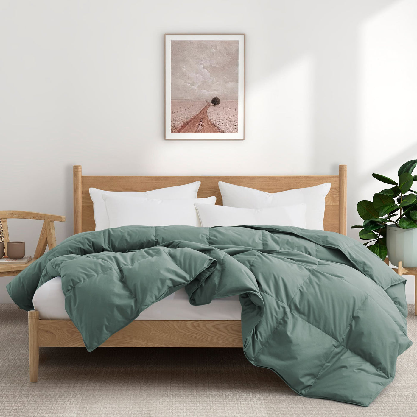 All Season Organic Cotton Comforter and Blanket Bundle