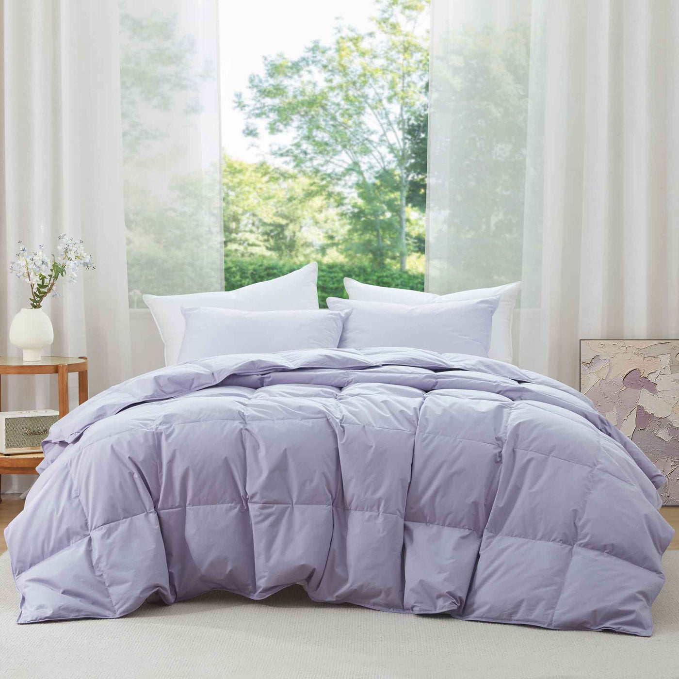 Lightweight Organic Cotton Down Comforter & Pillow Bundle