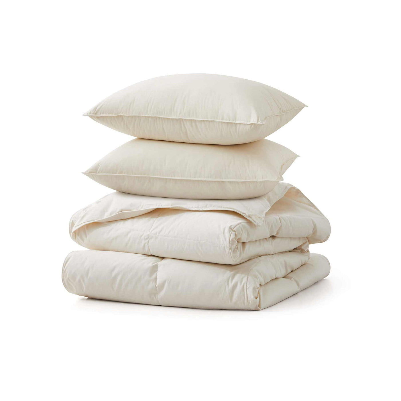 Lightweight Organic Cotton Down Comforter & Pillow Bundle