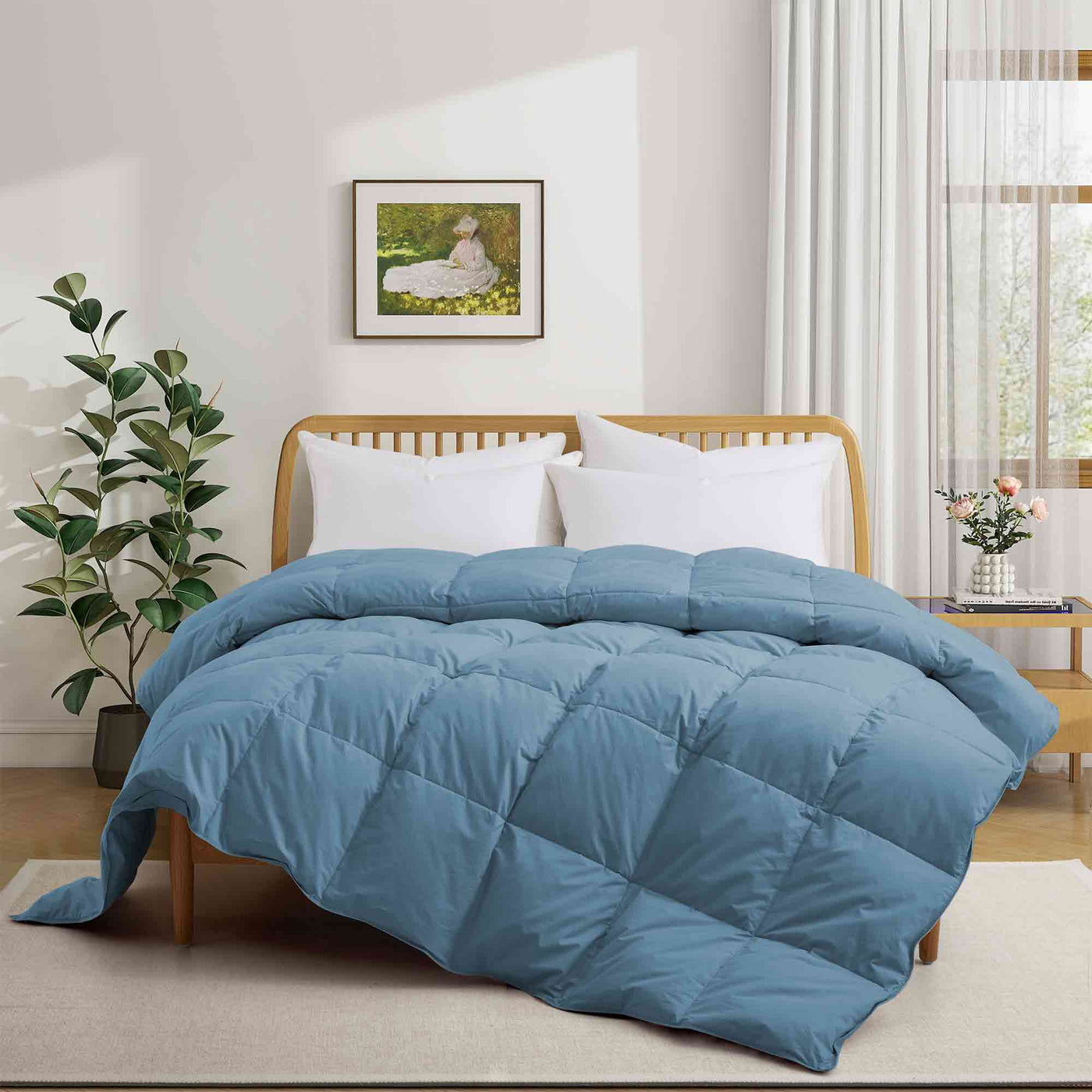 All Season Organic Cotton Comforter and Blanket Bundle