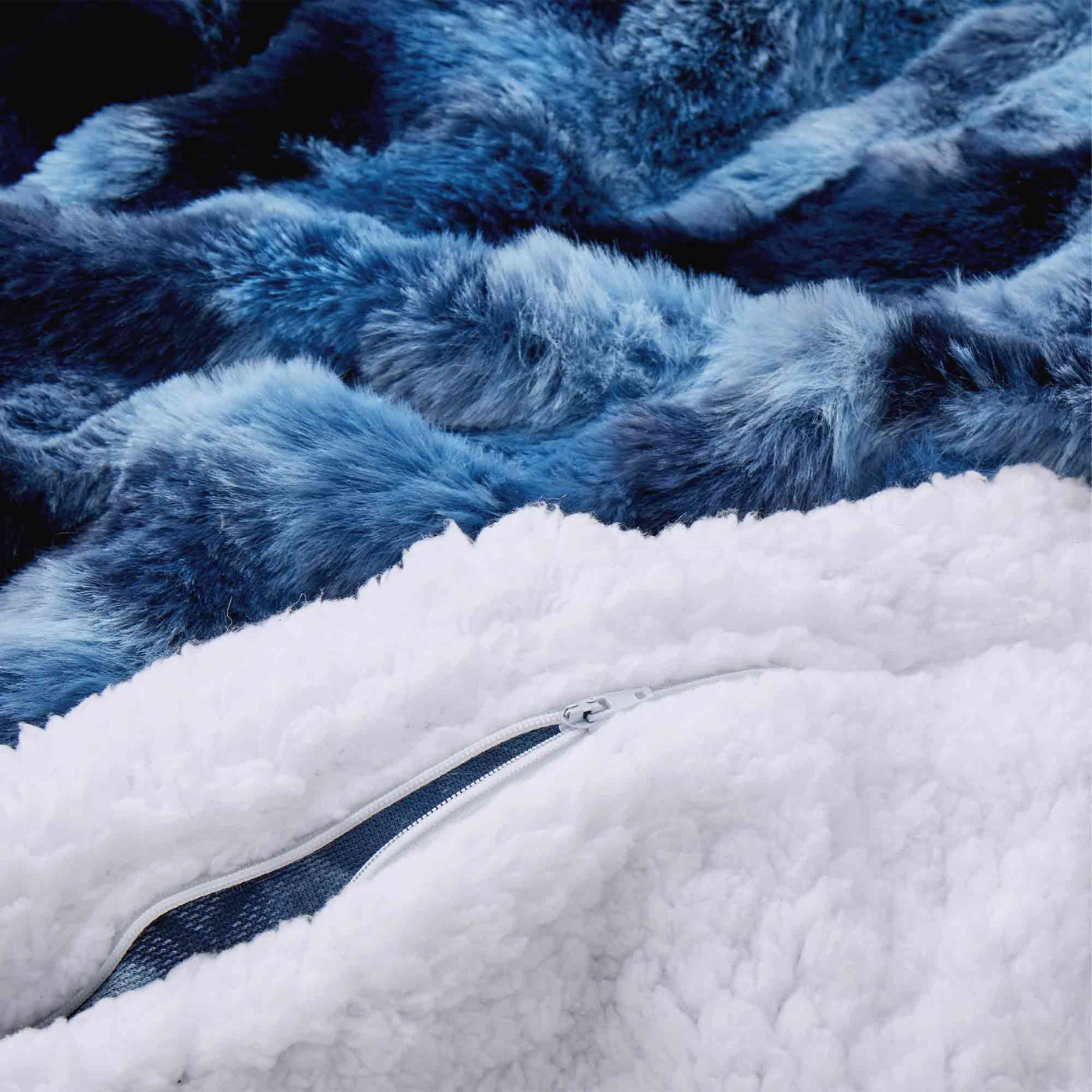 3 Piece Plush Reversible Faux Rabbit Fur Comforter Set