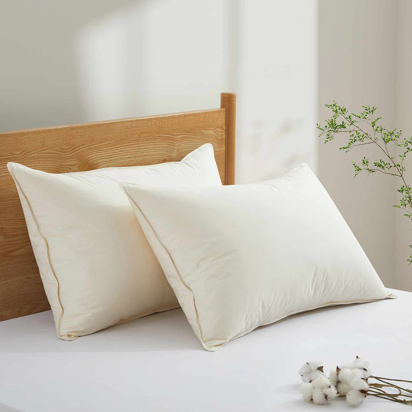 Lightweight Organic Cotton Down Comforter & Pillow Bundle