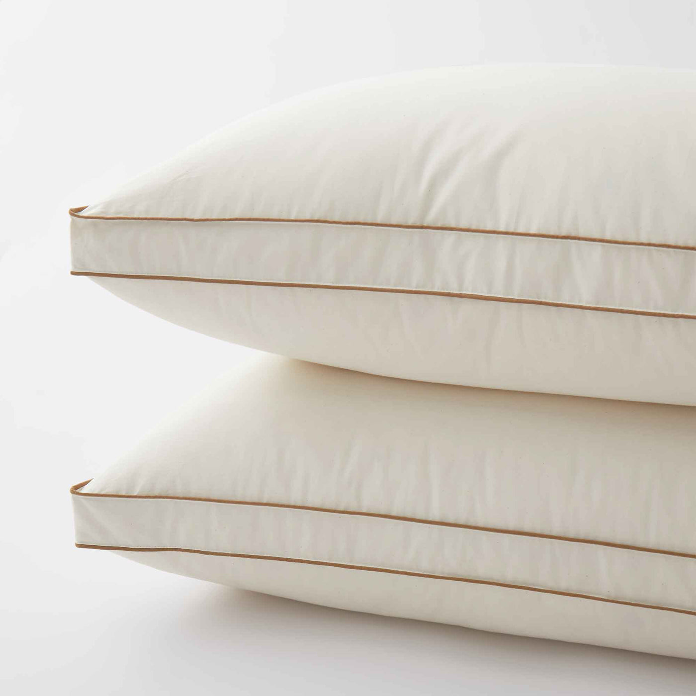 2 Pack Organic Cotton Down Feather Pillows for Back and Side Sleepers