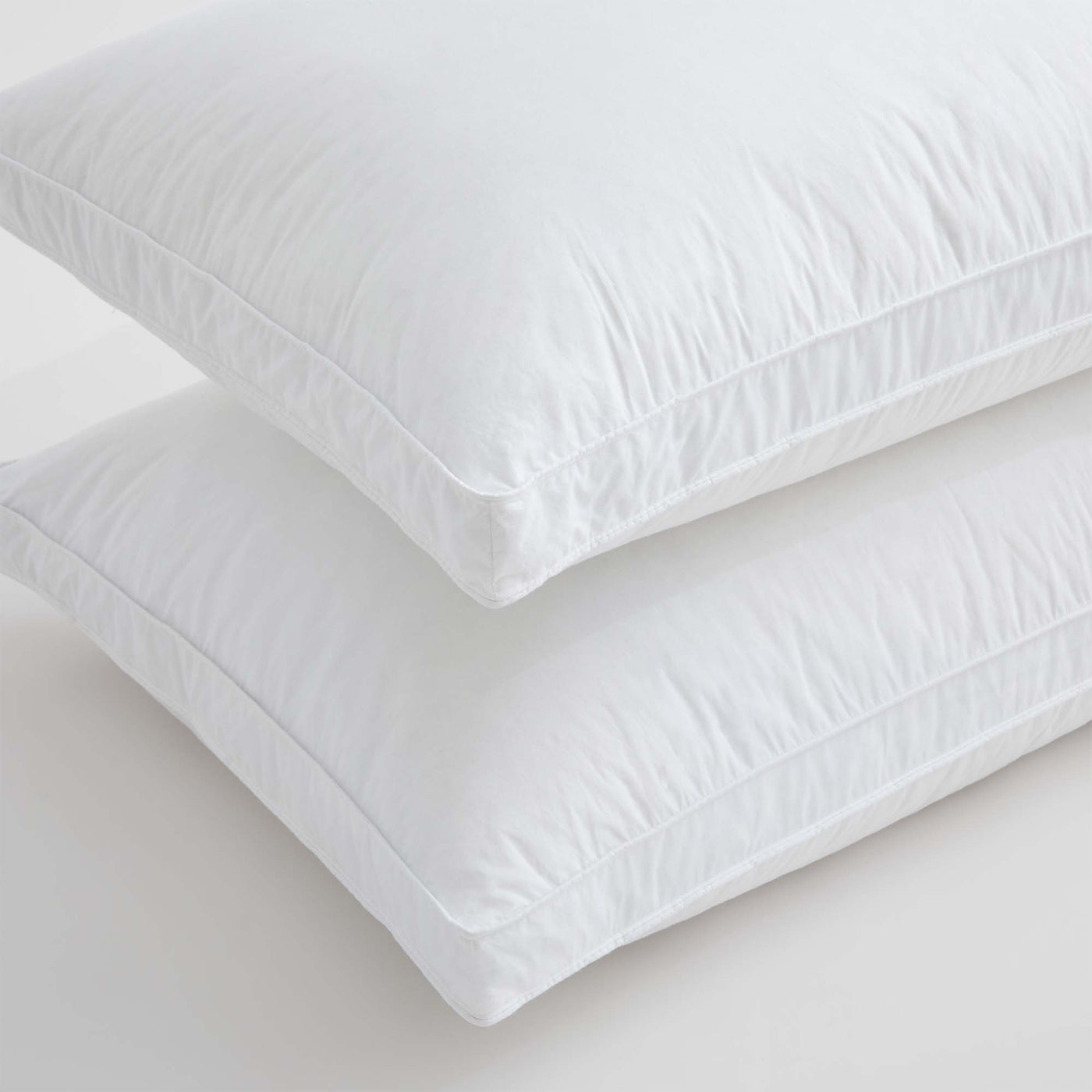 2 Pack Organic Cotton Down Feather Pillows for Back and Side Sleepers