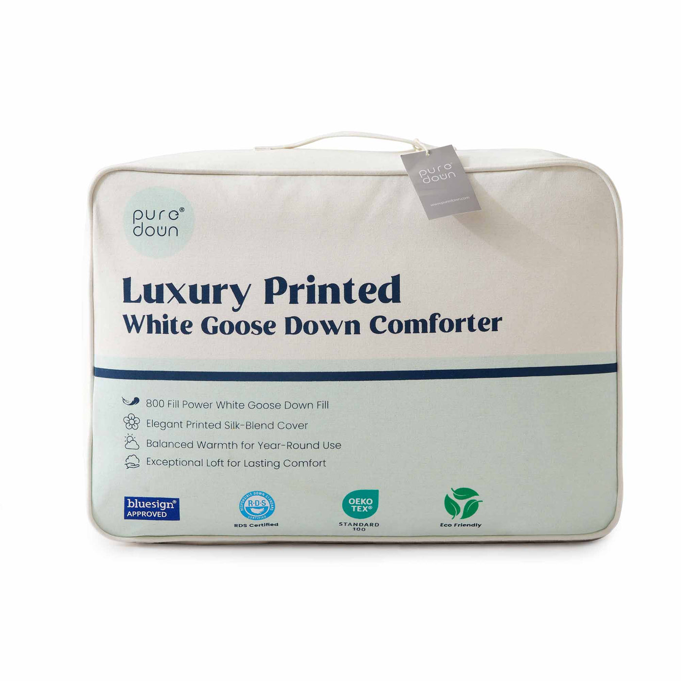 All Season Silk Covered 93% White Goose Down Comforter