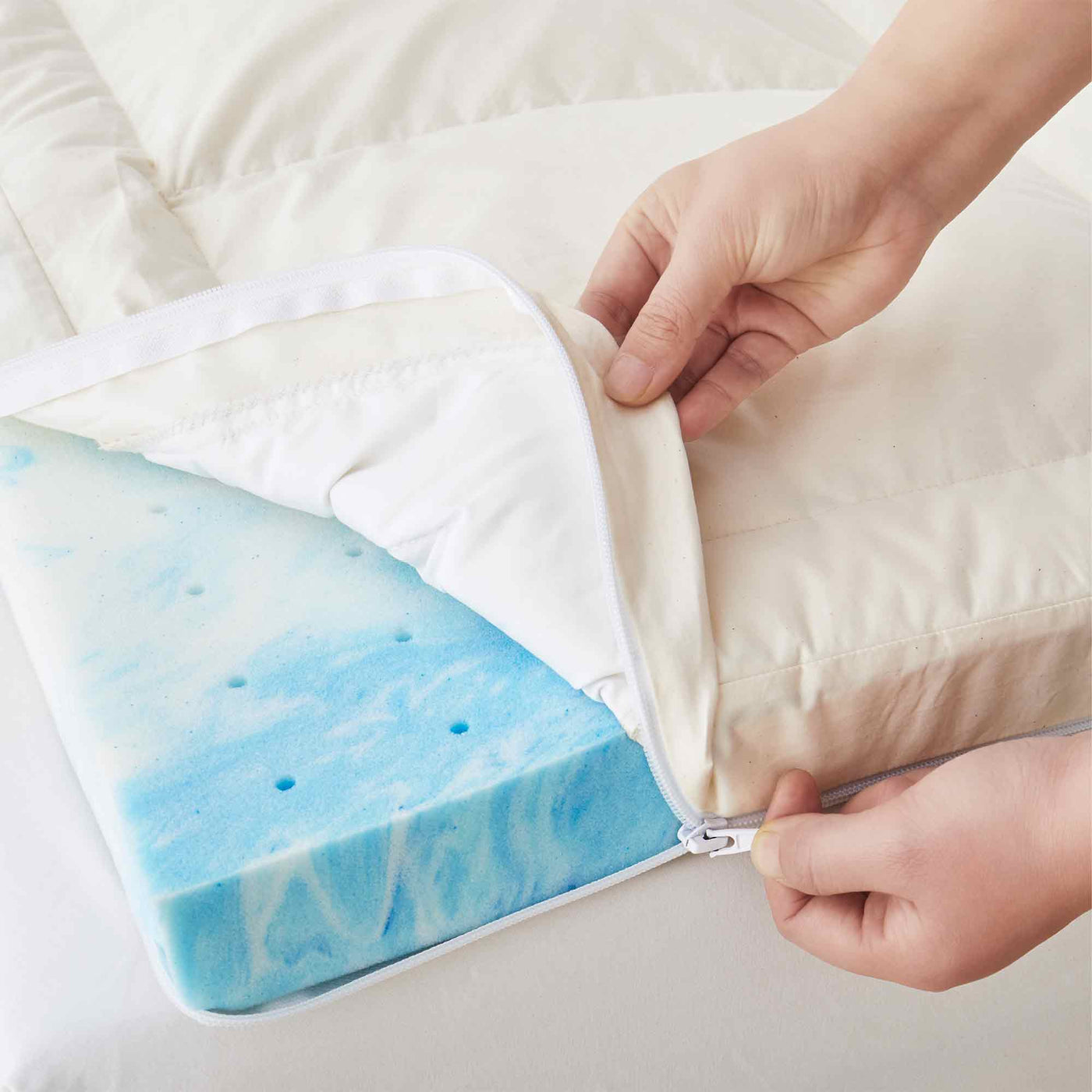 Organic Cotton Down Feather Memory Foam Mattress Topper