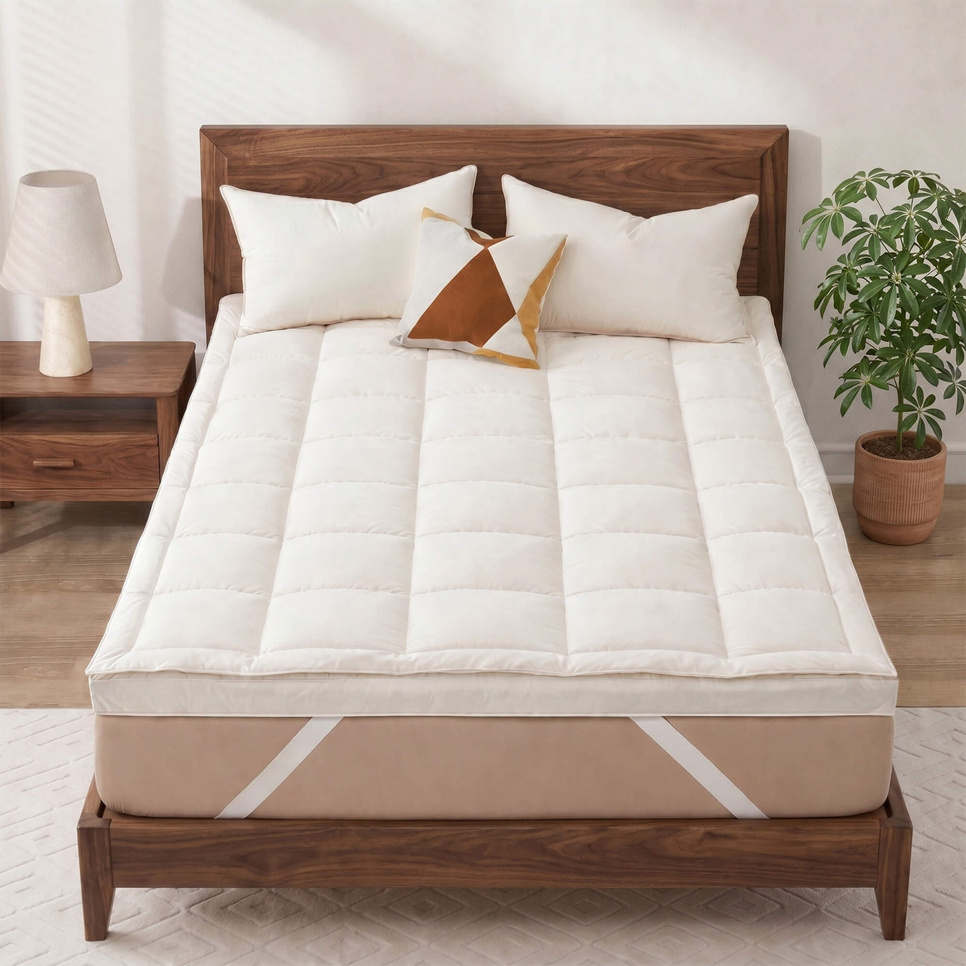Organic Cotton Goose Feather Bed Mattress Topper