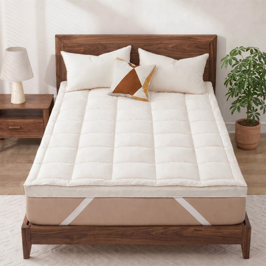 Organic Cotton Goose Feather Bed Mattress Topper