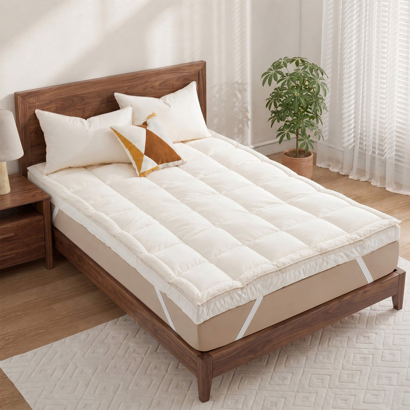 Organic Cotton Goose Feather Bed Mattress Topper