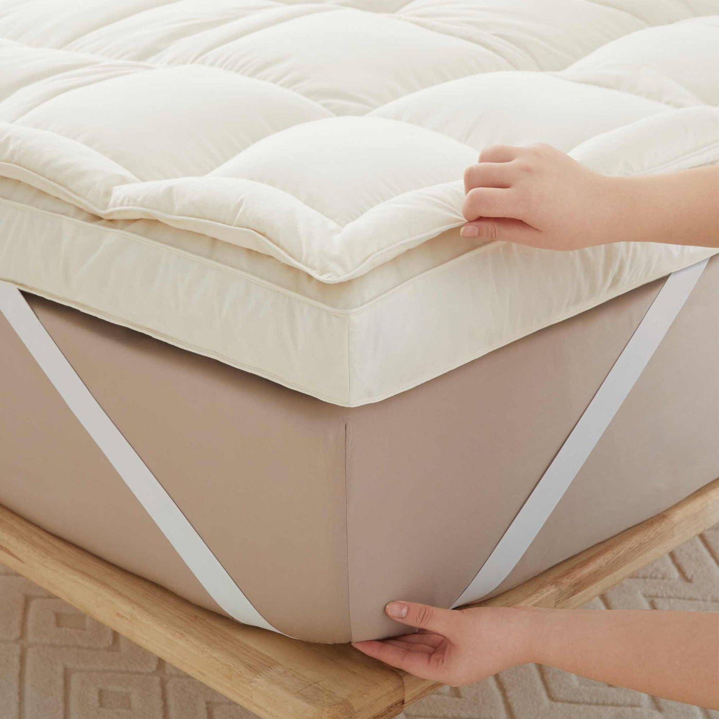 Organic Cotton Goose Feather Bed Mattress Topper