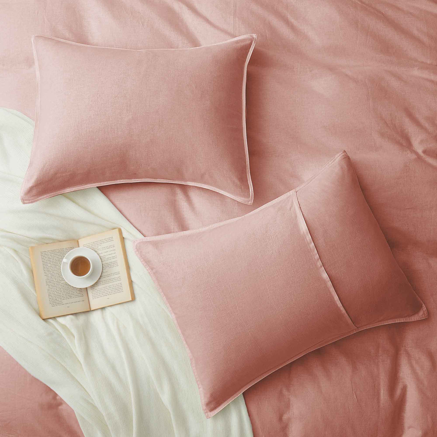 Linen Cotton Blend Duvet Cover Set with Pillowcases