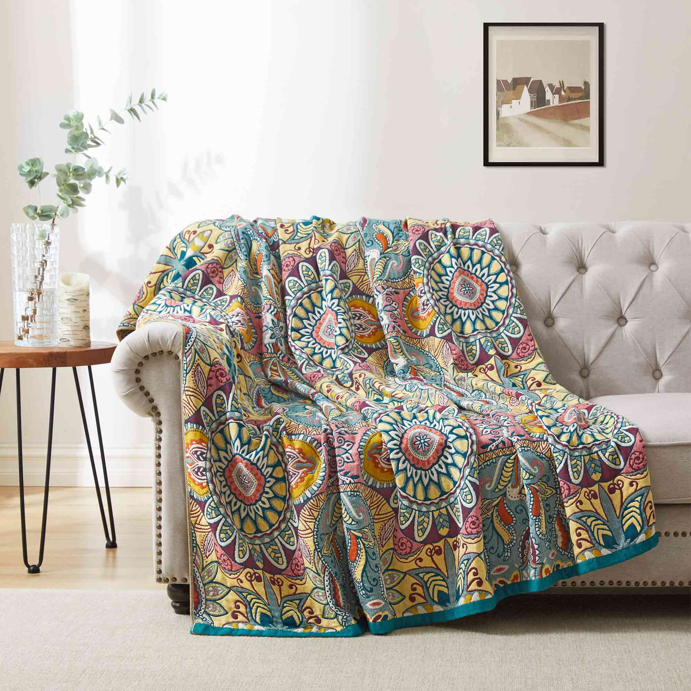 Boho Cotton Throw Blanket