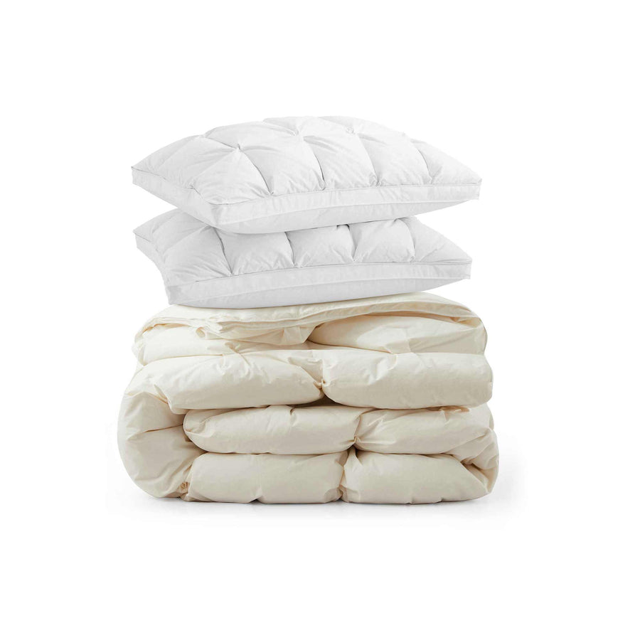 Luxury Puff Down Comforter & Pillow Bundle