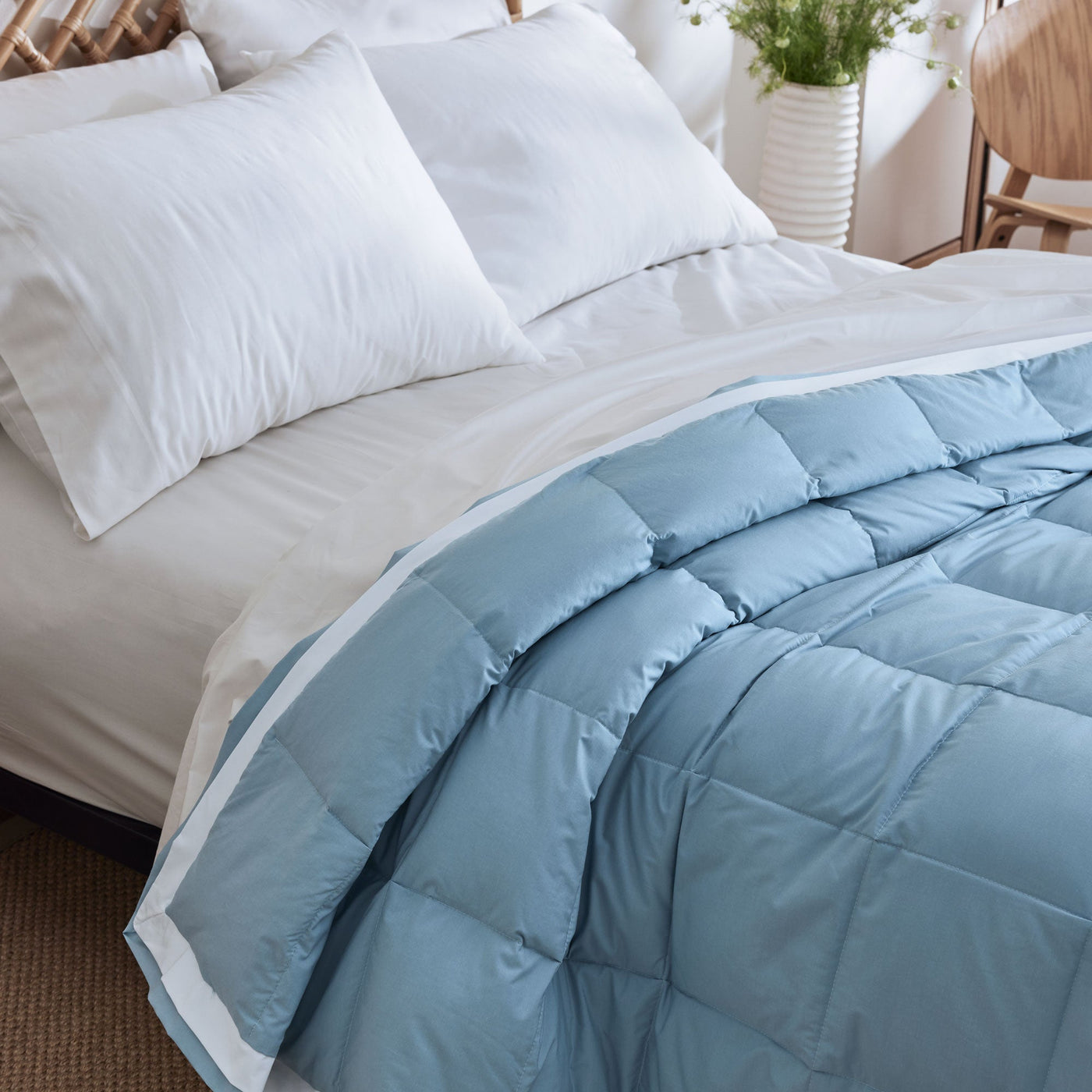 All Season Organic Cotton Comforter and Blanket Bundle