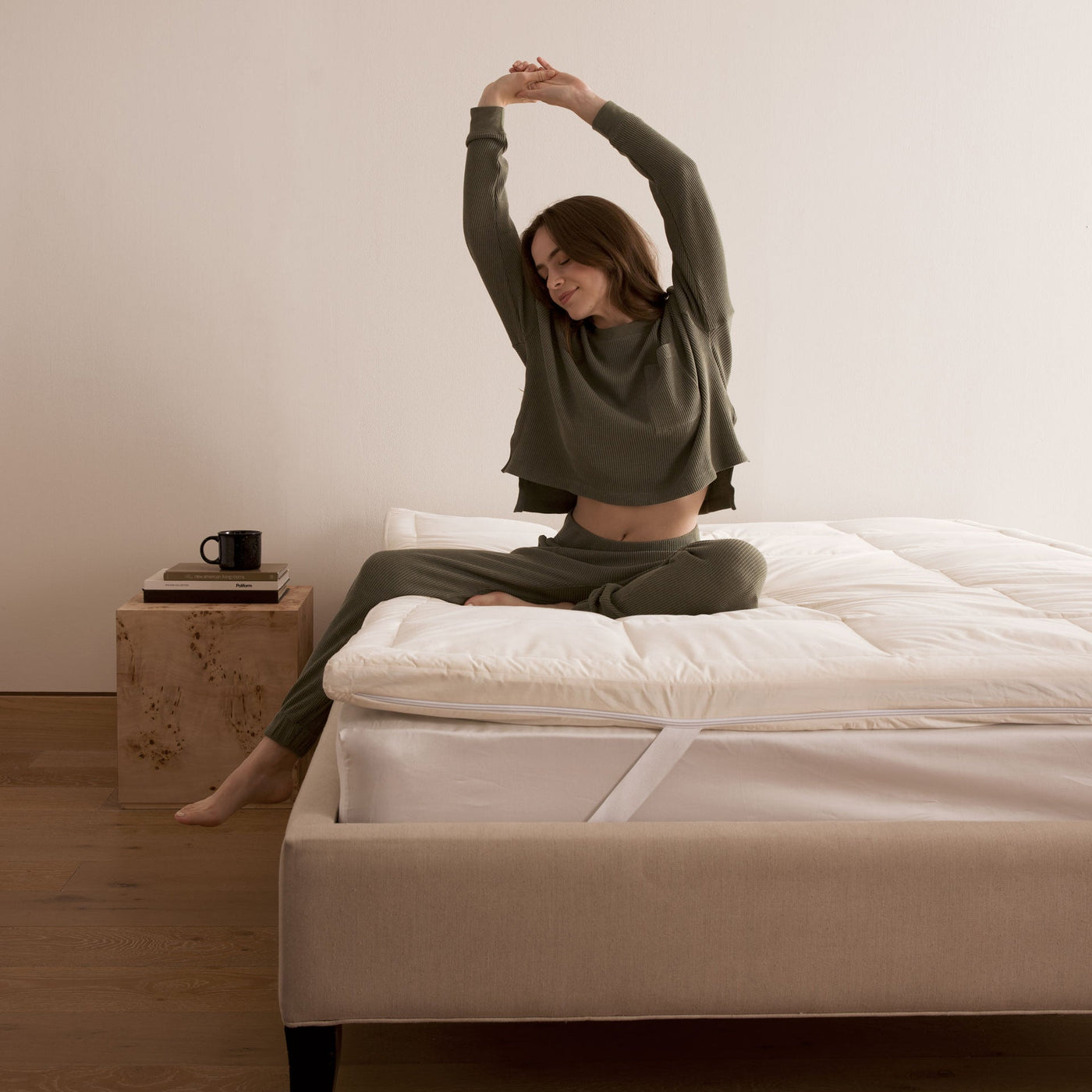 Organic Cotton Down Feather Memory Foam Mattress Topper